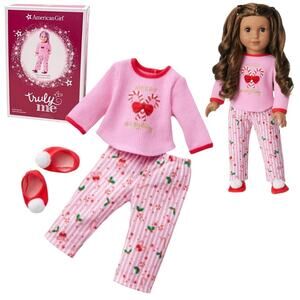 American Girl Pink Pajama Set with Red Accents